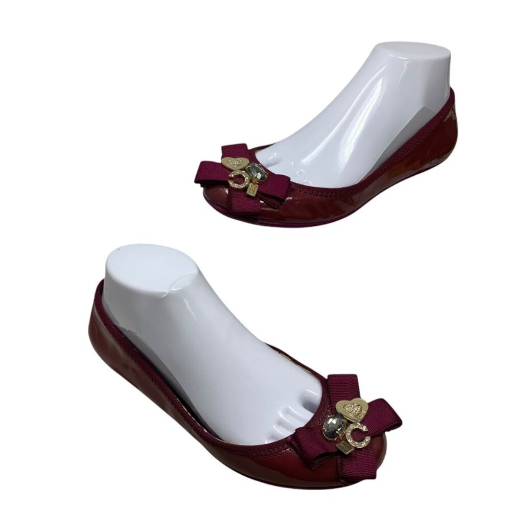 Coach Poppy Caper Magenta Patent Leather Embellished‎ Ballet Flats - Picture 9 of 13